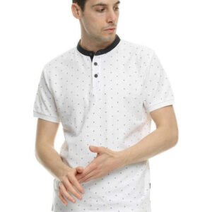 Double Mao Print Fashion Polo PS-278SVA (Άσπρο,Μεγάλα μεγέθη)