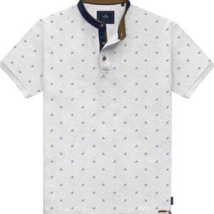 Double Mao Print Fashion Polo PS-278SVA (Άσπρο,Μεγάλα μεγέθη)