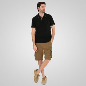 Double Ανδρικό Μπλουζάκι Polo 261PS-3035A Black