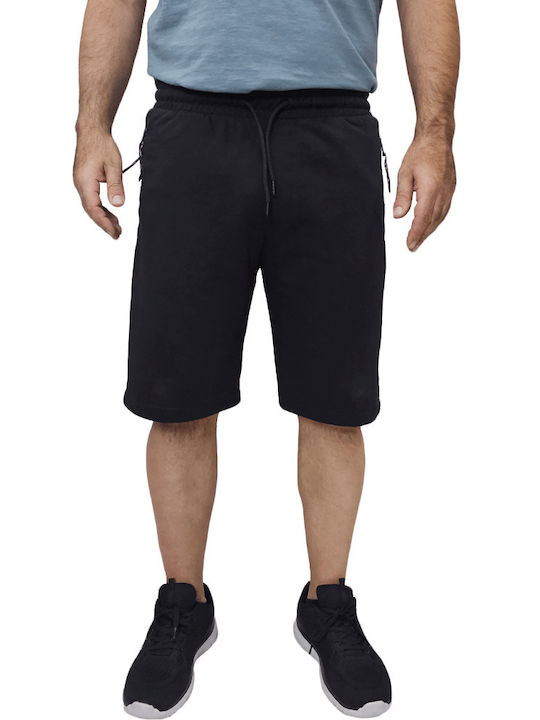 Double Ανδρική Αθλητική Βερμούδα MS-600A Black Double Ανδρική Αθλητική Βερμούδα MS-600A Black