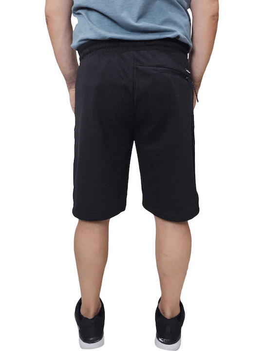 Double Ανδρική Αθλητική Βερμούδα MS-600A Black Double Ανδρική Αθλητική Βερμούδα MS-600A Black