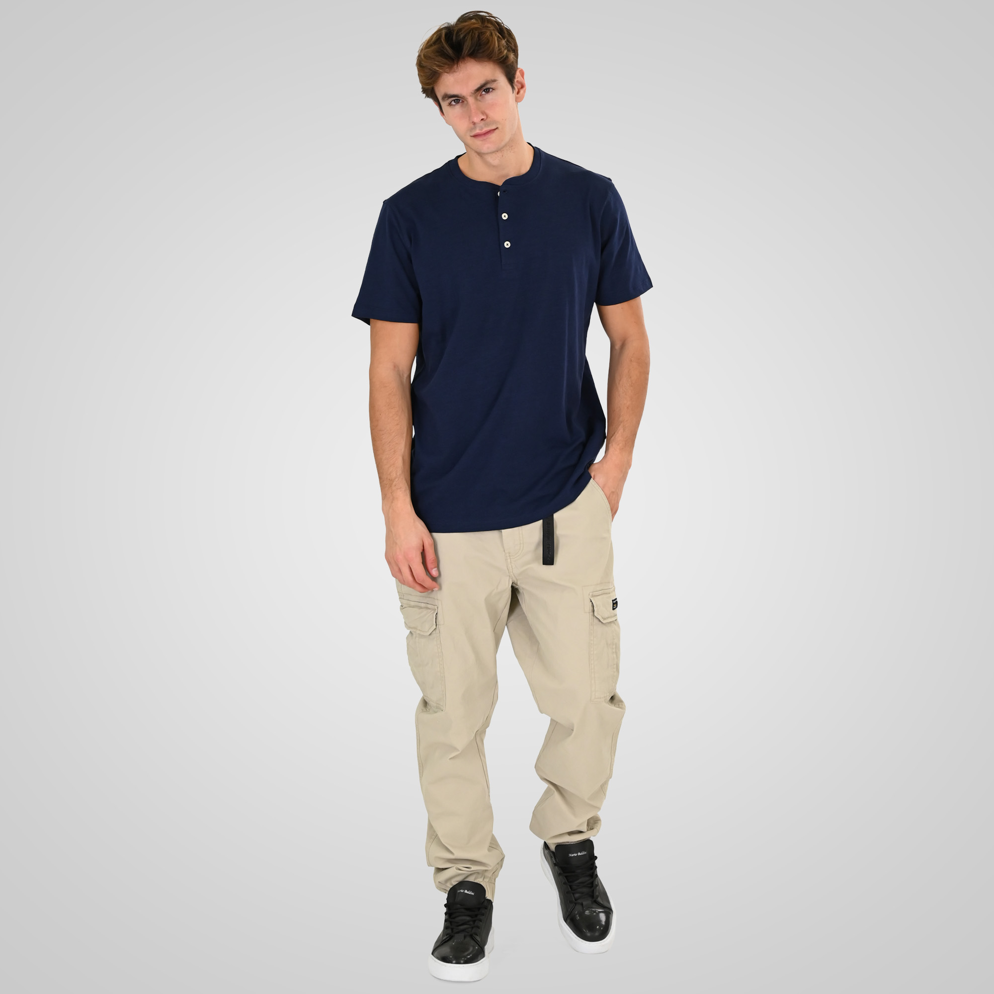 Double Cargo Παντελόνι με λάστιχο 261CCP-4097 Ice Grey