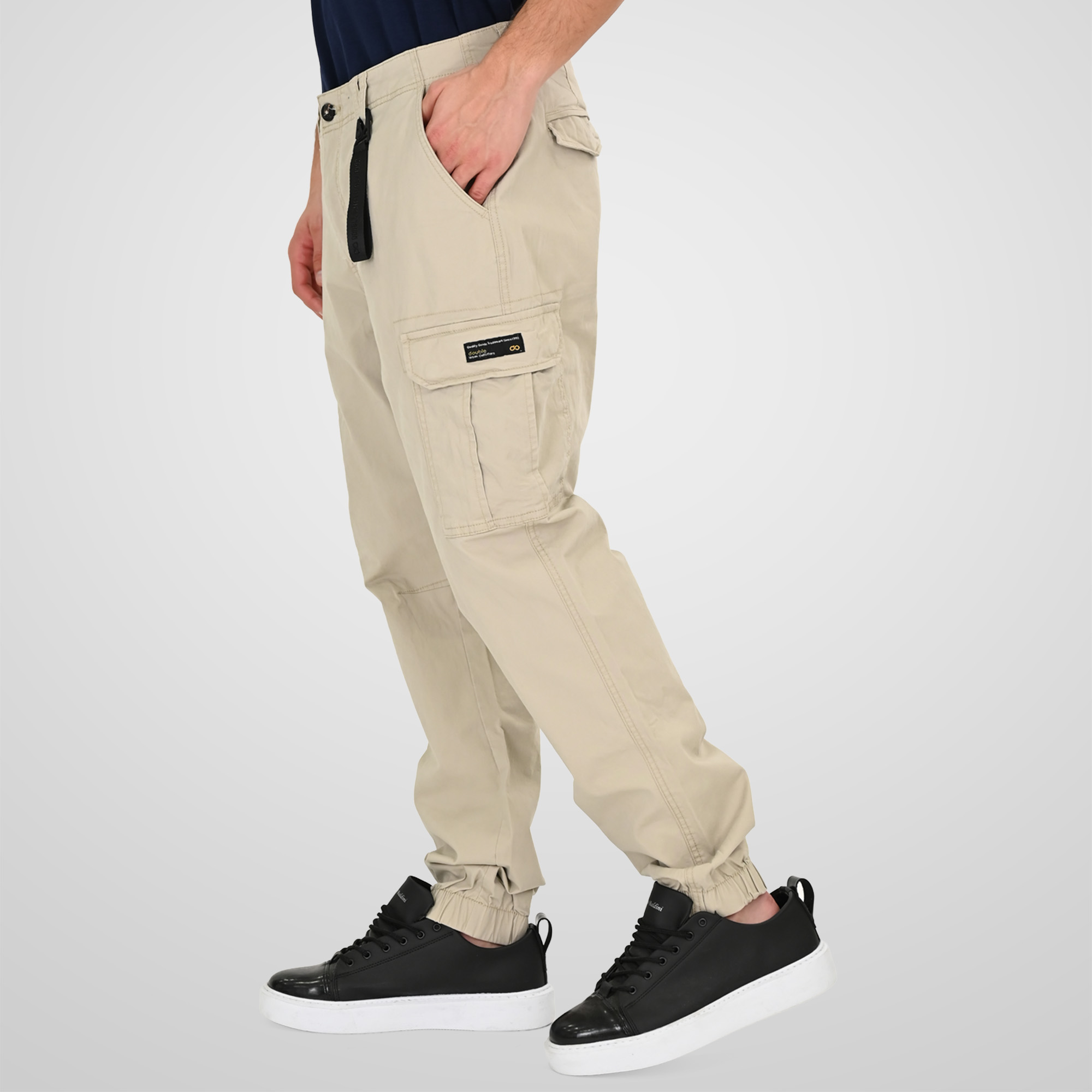 Double Cargo Παντελόνι με λάστιχο 261CCP-4097 Ice Grey