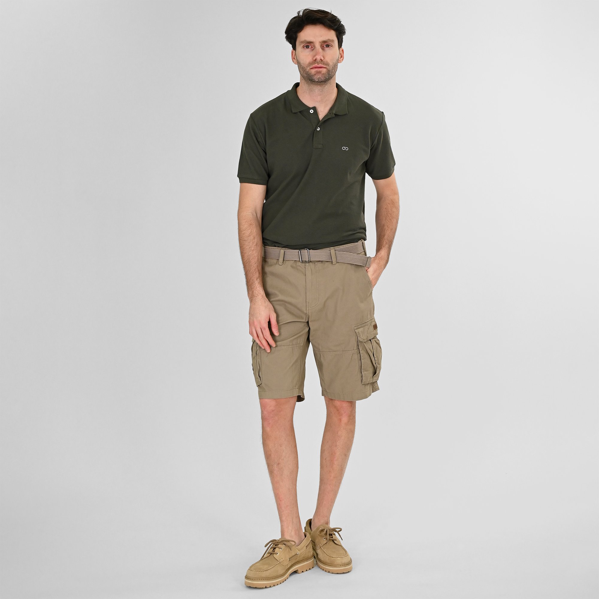 Double Cargo Βερμούδα με ζώνη 261MSHO-7029 Dusty Beige