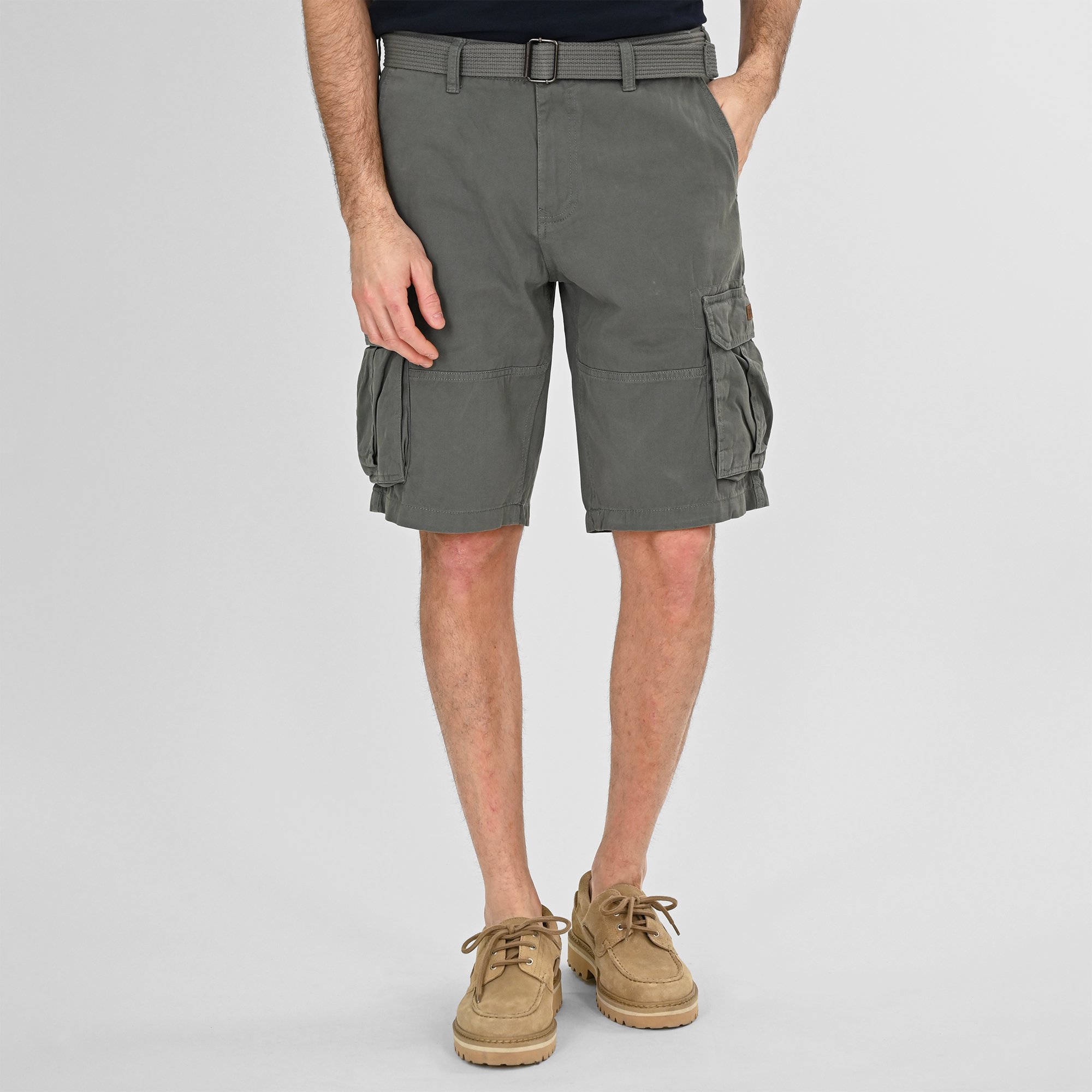 Double Cargo Βερμούδα με ζώνη 261MSHO-7029 Greige Green