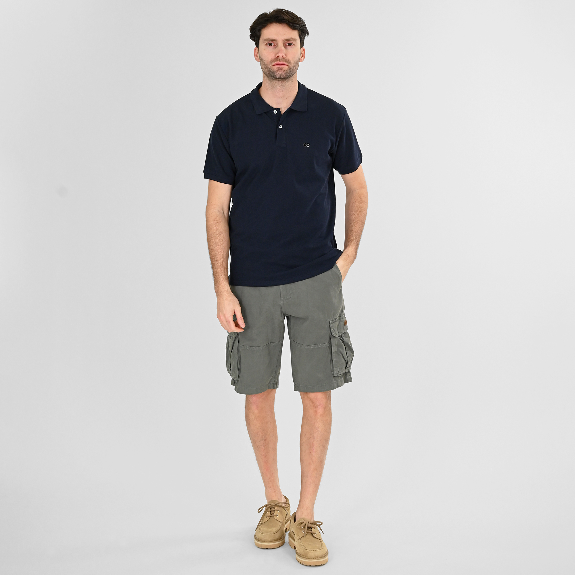 Double Cargo Βερμούδα με ζώνη 261MSHO-7029 Greige Green