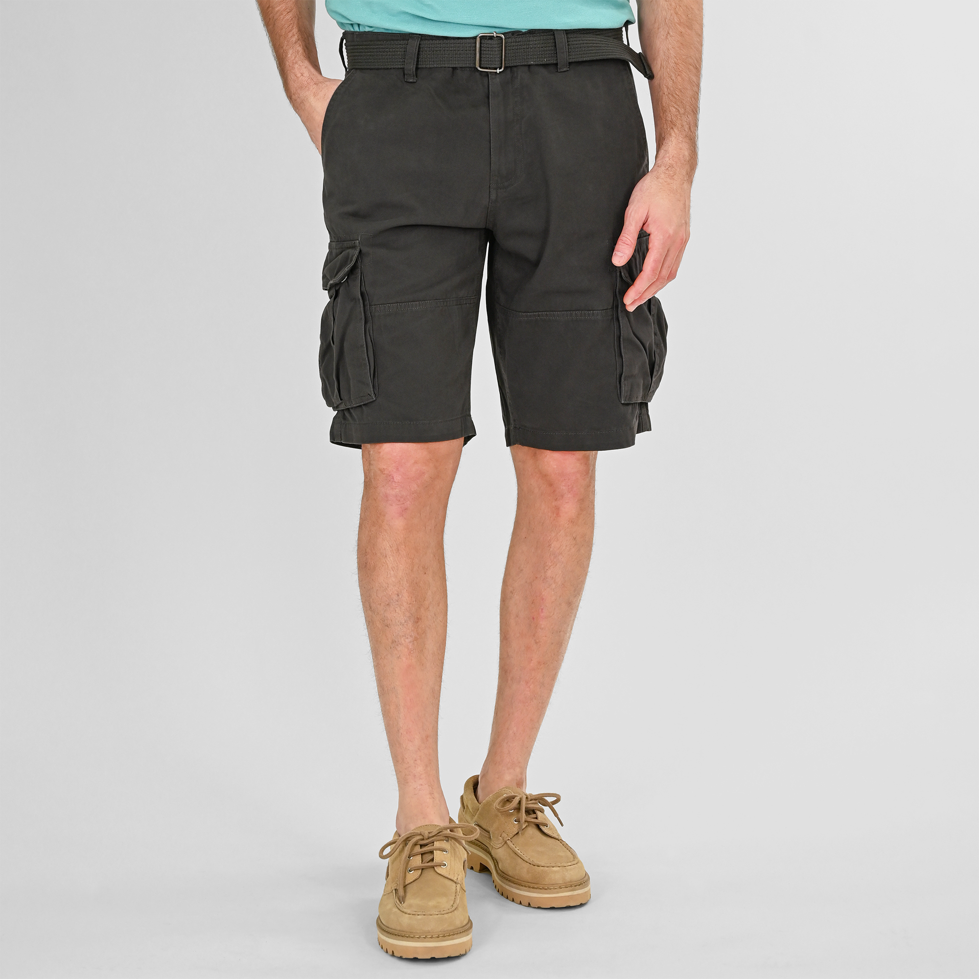 Double Cargo Βερμούδα με ζώνη 261MSHO-7029 Anthracite