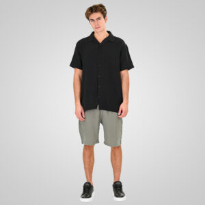 Double Ανδρική Λινή Βερμούδα 261MSHO-7064A LT-Khaki