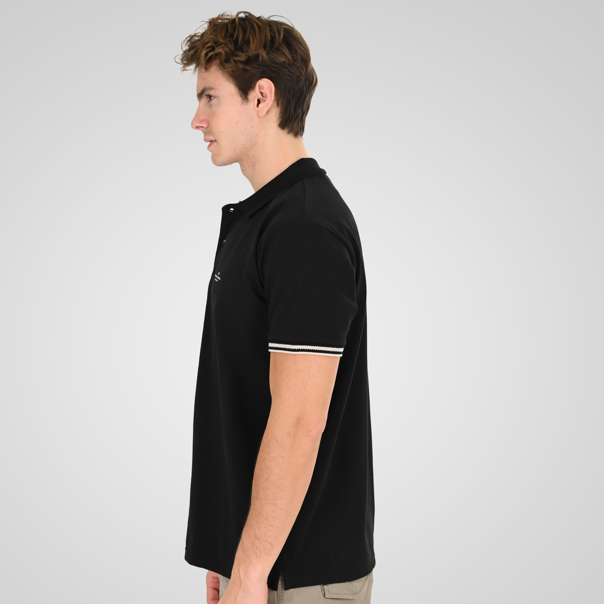 Double Ανδρικό Μπλουζάκι Polo  261PS-3072 Black