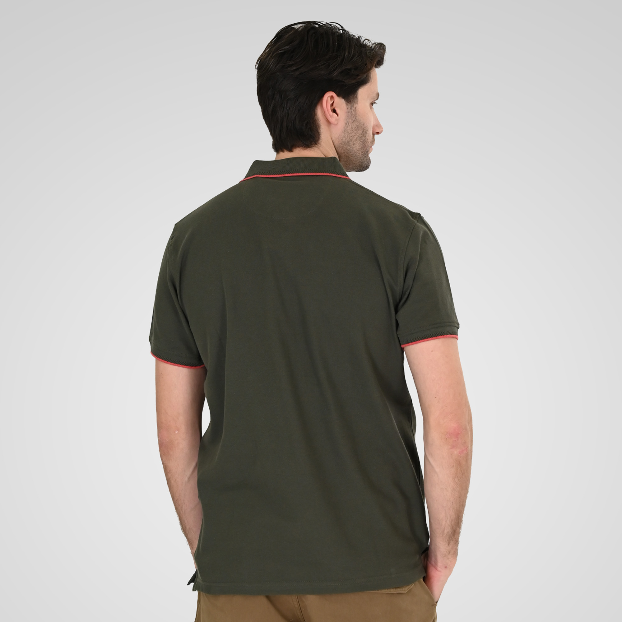 Double Ανδρικό Μπλουζάκι Polo  261PS-3079 Khaki