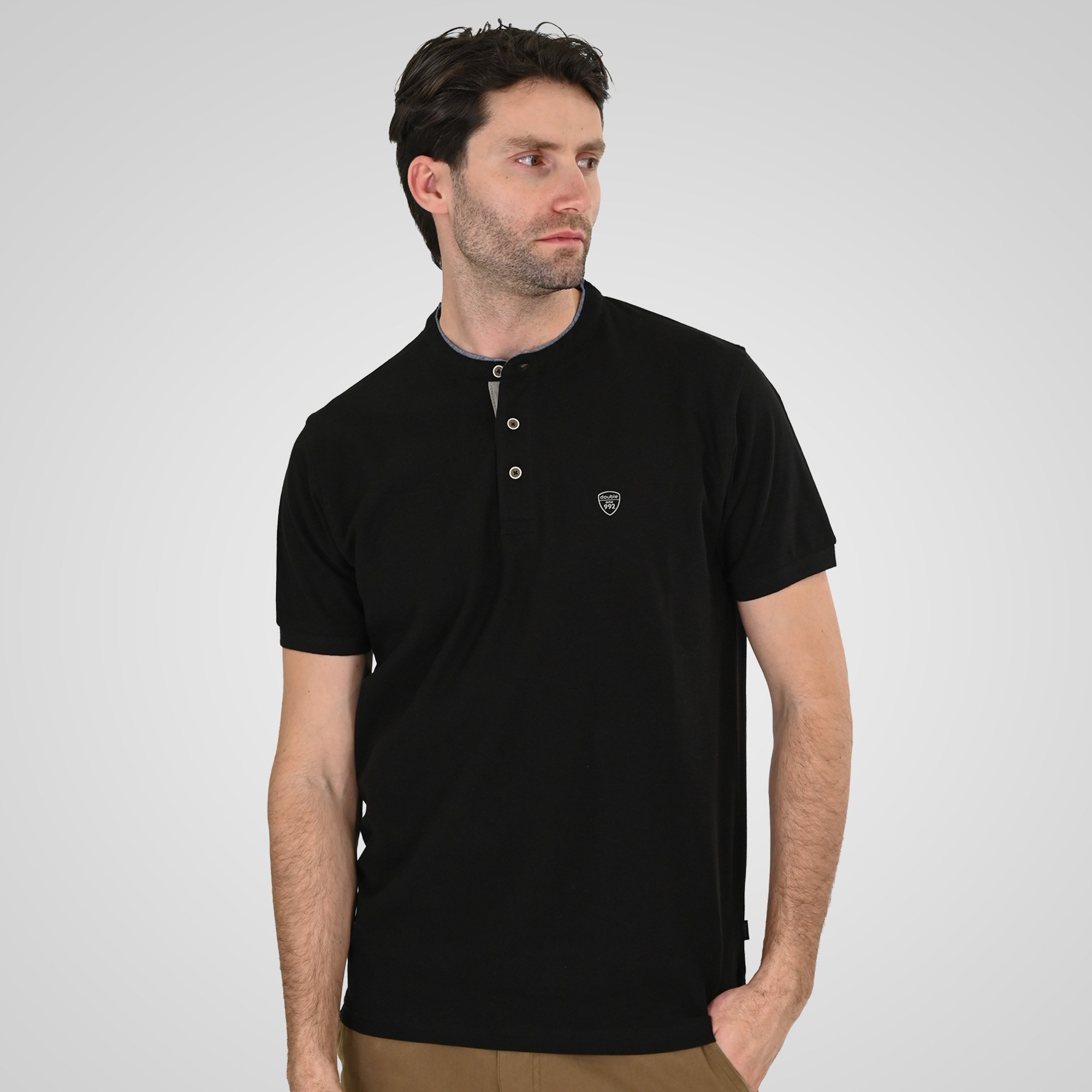 Double Ανδρικό Μπλουζάκι Polo 261PS-3083 Black