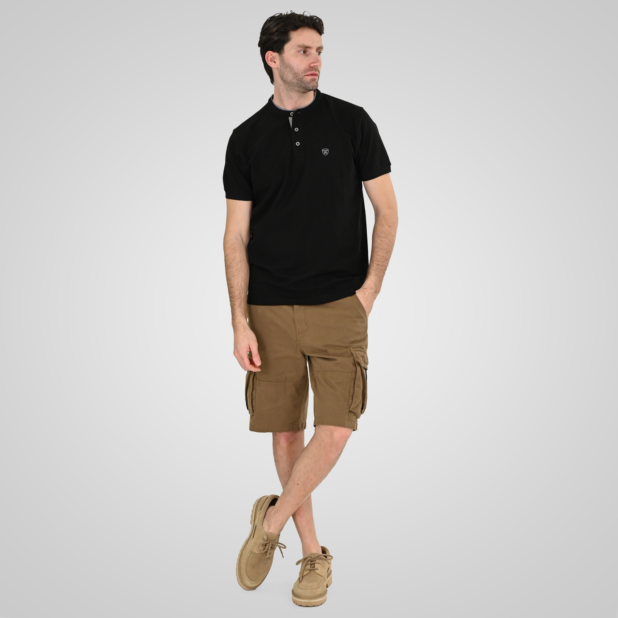 Double Ανδρικό Μπλουζάκι Polo 261PS-3083 Black