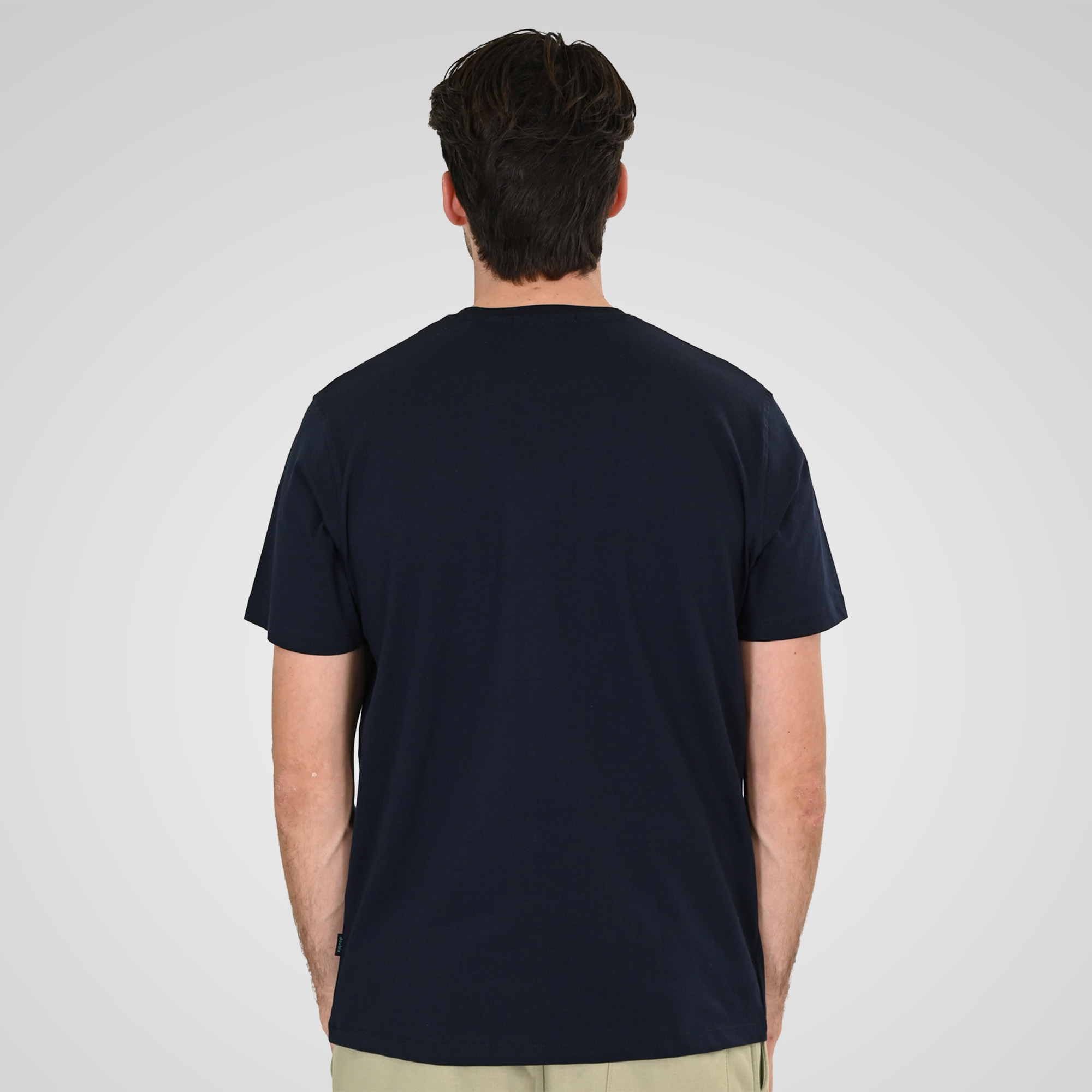 Double Κοντομάνικο Μονόχρωμο Μπλουζάκι 261TS-9044 Navy