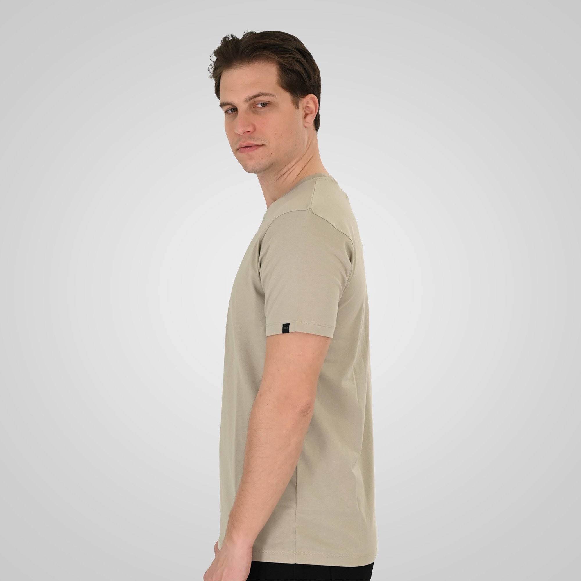 Double Κοντομάνικο Μπλουζάκι 261TS-9128 Stone Beige