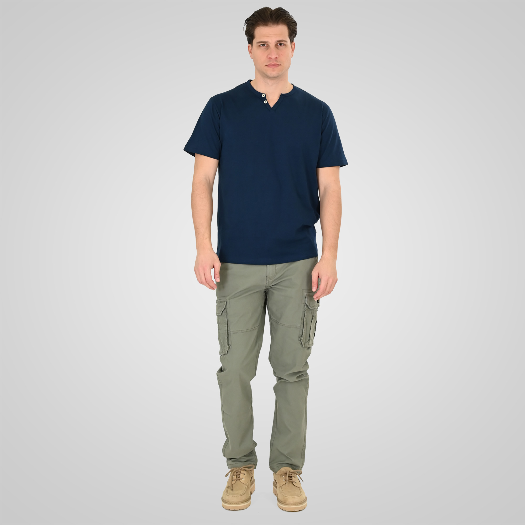 Double Ανδρικό Κοντομάνικο Μπλουζάκι V-Neck 261TS-9139 DK Blue Double Ανδρικό Κοντομάνικο Μπλουζάκι V-Neck 261TS-9139 DK Blue